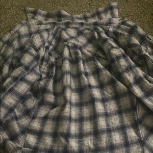 Blue Plaid Button-Up Shirt